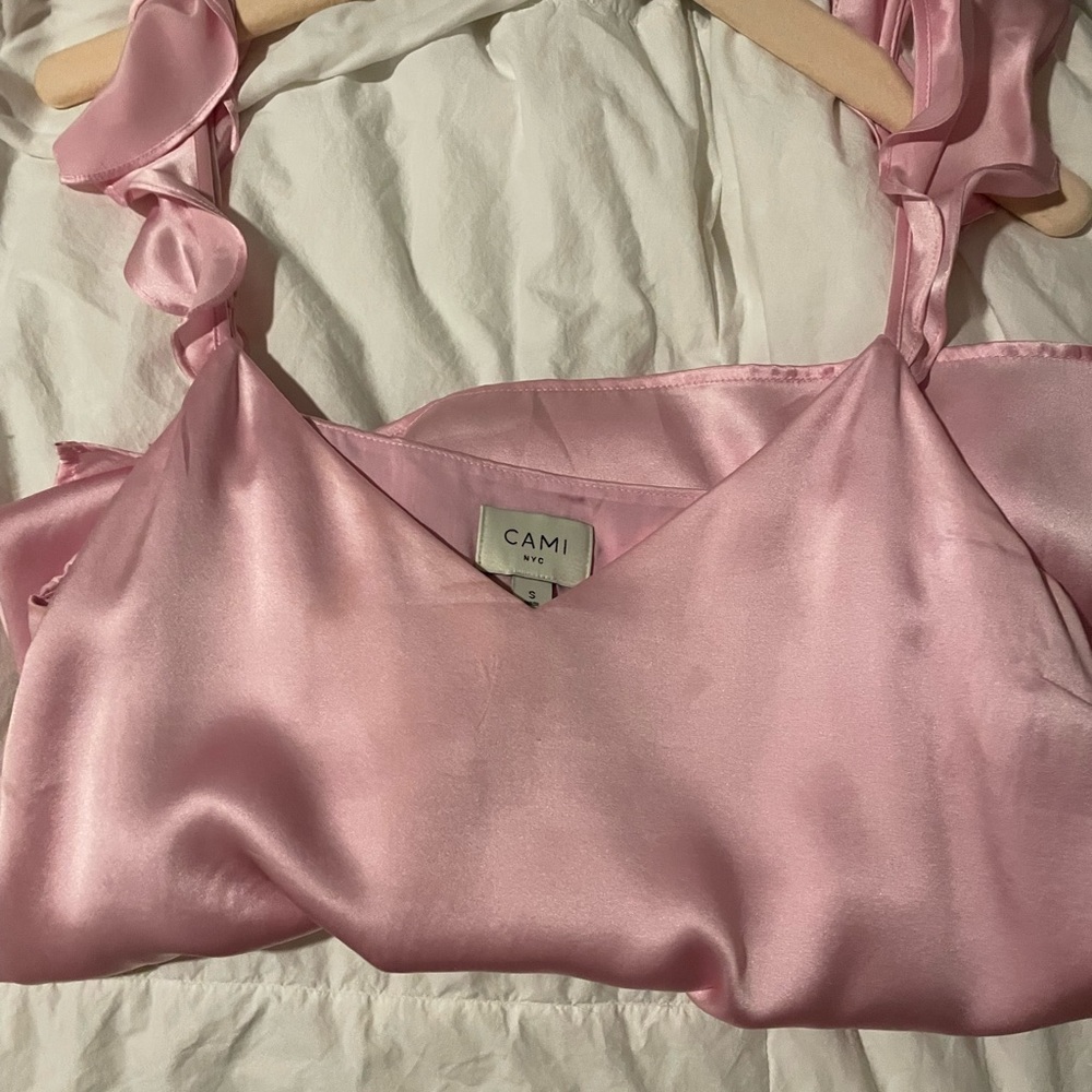 Cami nyc silk ruffle cami